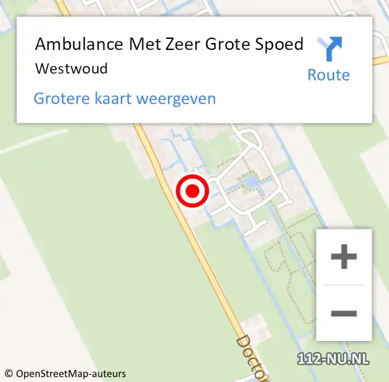 Locatie op kaart van de 112 melding: Ambulance Met Zeer Grote Spoed Naar Westwoud op 16 november 2024 14:51