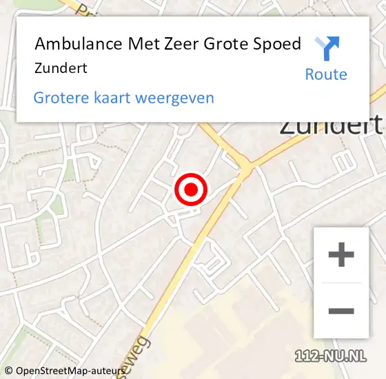 Locatie op kaart van de 112 melding: Ambulance Met Zeer Grote Spoed Naar Zundert op 16 november 2024 14:52