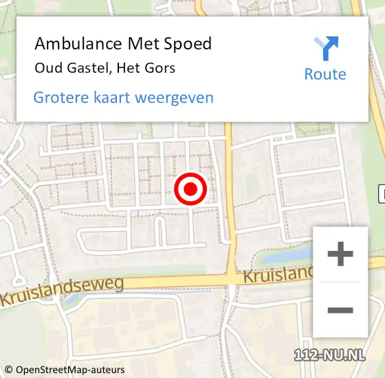 Locatie op kaart van de 112 melding: Ambulance Met Spoed Naar Oud Gastel, Het Gors op 27 oktober 2014 09:45
