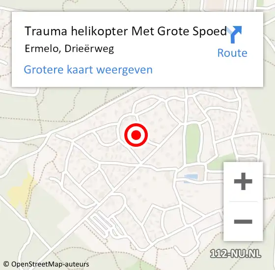 Locatie op kaart van de 112 melding: Trauma helikopter Met Grote Spoed Naar Ermelo, Drieërweg op 16 november 2024 15:22