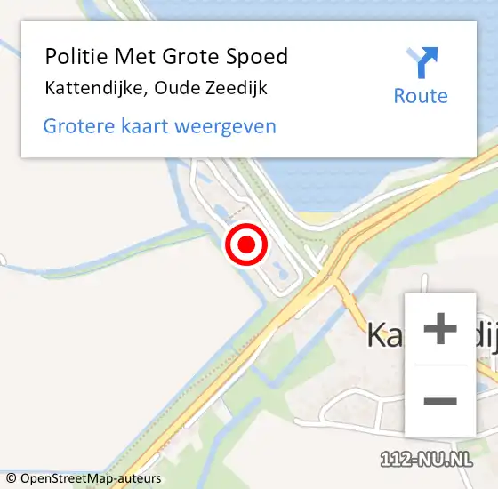 Locatie op kaart van de 112 melding: Politie Met Grote Spoed Naar Kattendijke, Oude Zeedijk op 16 november 2024 15:27