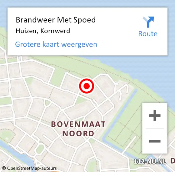 Locatie op kaart van de 112 melding: Brandweer Met Spoed Naar Huizen, Kornwerd op 16 november 2024 15:52