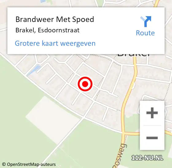 Locatie op kaart van de 112 melding: Brandweer Met Spoed Naar Brakel, Esdoornstraat op 16 november 2024 17:22