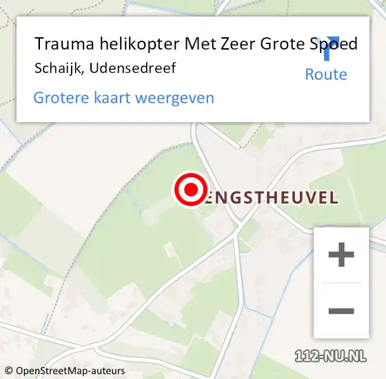 Locatie op kaart van de 112 melding: Trauma helikopter Met Zeer Grote Spoed Naar Schaijk, Udensedreef op 16 november 2024 17:25