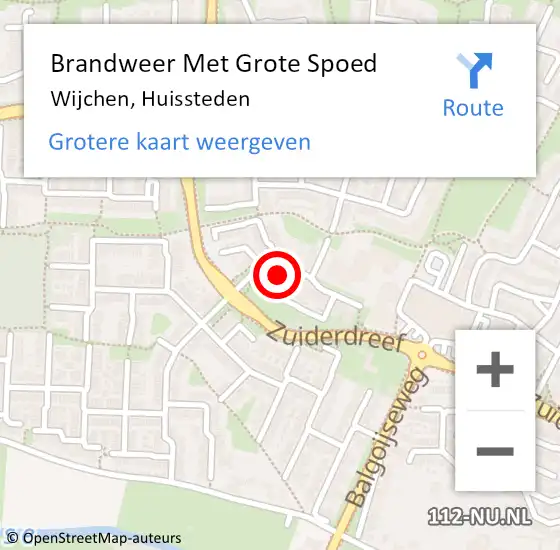 Locatie op kaart van de 112 melding: Brandweer Met Grote Spoed Naar Wijchen, Huissteden op 16 november 2024 18:40