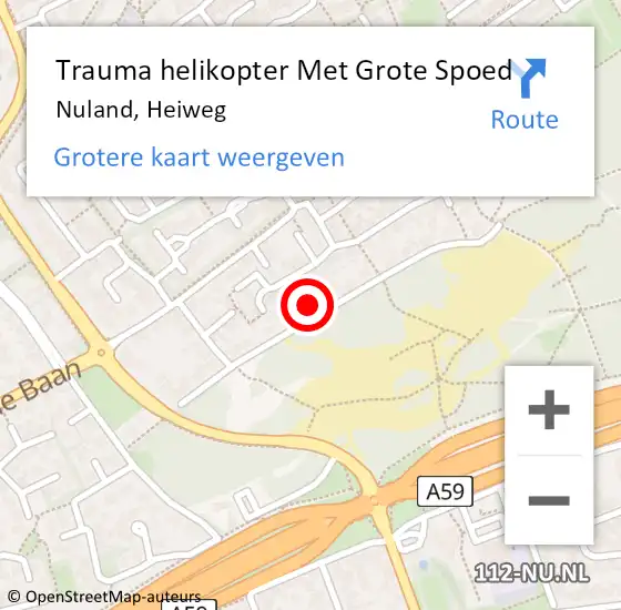 Locatie op kaart van de 112 melding: Trauma helikopter Met Grote Spoed Naar Nuland, Heiweg op 16 november 2024 18:58