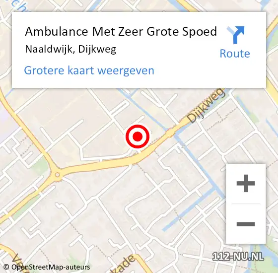 Locatie op kaart van de 112 melding: Ambulance Met Zeer Grote Spoed Naar Naaldwijk, Dijkweg op 16 november 2024 18:58