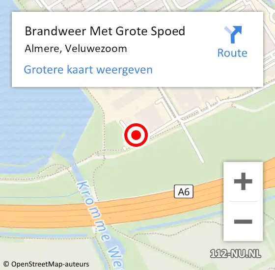 Locatie op kaart van de 112 melding: Brandweer Met Grote Spoed Naar Almere, Veluwezoom op 16 november 2024 19:30