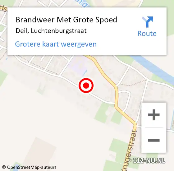 Locatie op kaart van de 112 melding: Brandweer Met Grote Spoed Naar Deil, Luchtenburgstraat op 16 november 2024 20:40