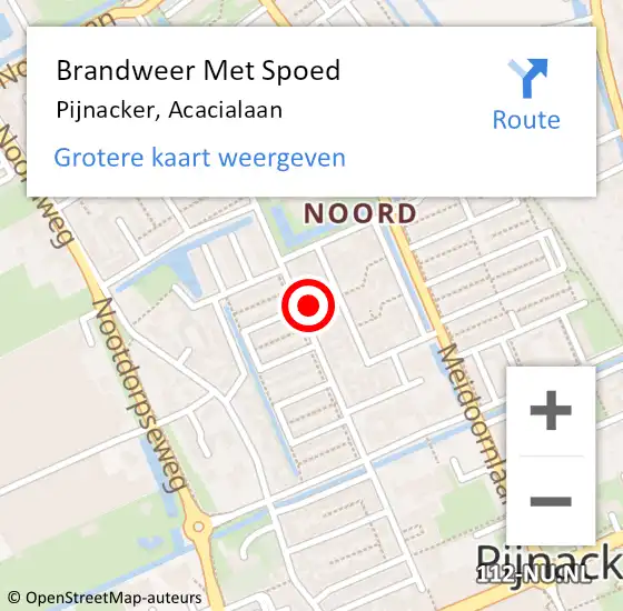 Locatie op kaart van de 112 melding: Brandweer Met Spoed Naar Pijnacker, Acacialaan op 16 november 2024 20:42