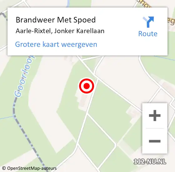 Locatie op kaart van de 112 melding: Brandweer Met Spoed Naar Aarle-Rixtel, Jonker Karellaan op 16 november 2024 20:55