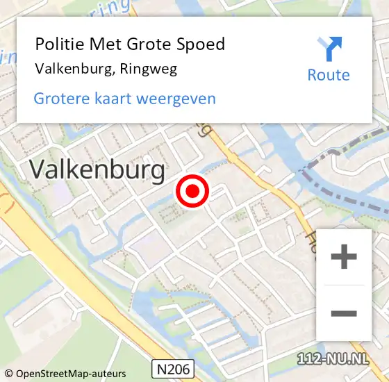 Locatie op kaart van de 112 melding: Politie Met Grote Spoed Naar Valkenburg, Ringweg op 16 november 2024 21:02