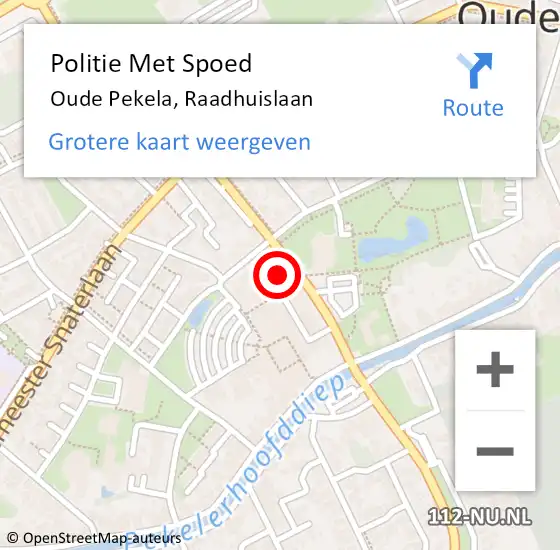 Locatie op kaart van de 112 melding: Politie Met Spoed Naar Oude Pekela, Raadhuislaan op 16 november 2024 21:57