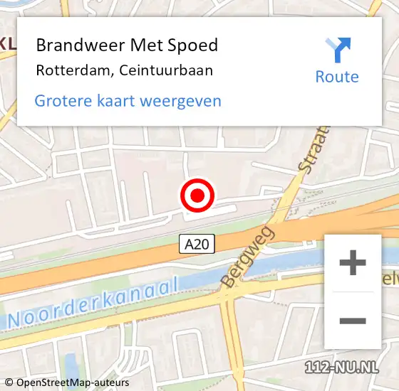 Locatie op kaart van de 112 melding: Brandweer Met Spoed Naar Rotterdam, Ceintuurbaan op 16 november 2024 22:58