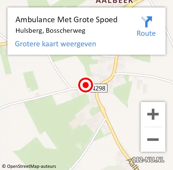 Locatie op kaart van de 112 melding: Ambulance Met Grote Spoed Naar Hulsberg, Bosscherweg op 27 oktober 2014 10:14