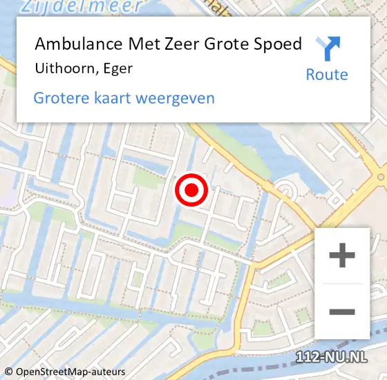 Locatie op kaart van de 112 melding: Ambulance Met Zeer Grote Spoed Naar Uithoorn, Eger op 17 november 2024 01:35