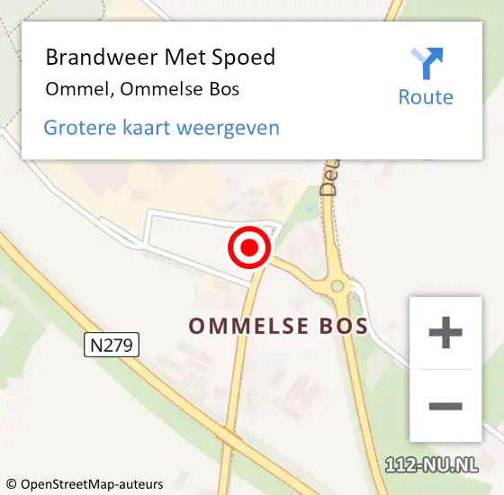 Locatie op kaart van de 112 melding: Brandweer Met Spoed Naar Ommel, Ommelse Bos op 17 november 2024 01:47