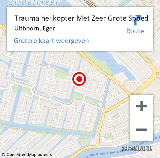 Locatie op kaart van de 112 melding: Trauma helikopter Met Zeer Grote Spoed Naar Uithoorn, Eger op 17 november 2024 01:55