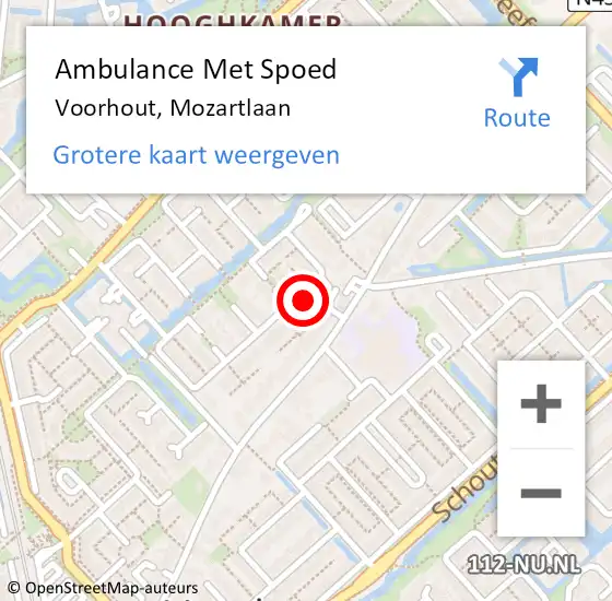 Locatie op kaart van de 112 melding: Ambulance Met Spoed Naar Voorhout, Mozartlaan op 17 november 2024 02:00