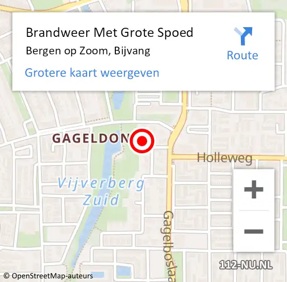 Locatie op kaart van de 112 melding: Brandweer Met Grote Spoed Naar Bergen op Zoom, Bijvang op 17 november 2024 02:45