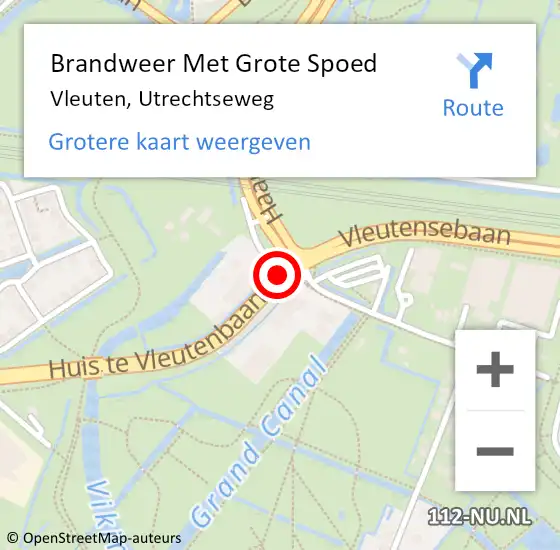 Locatie op kaart van de 112 melding: Brandweer Met Grote Spoed Naar Vleuten, Utrechtseweg op 17 november 2024 03:36