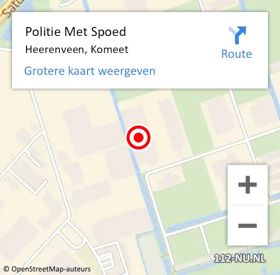 Locatie op kaart van de 112 melding: Politie Met Spoed Naar Heerenveen, Komeet op 17 november 2024 04:45