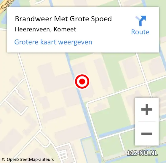 Locatie op kaart van de 112 melding: Brandweer Met Grote Spoed Naar Heerenveen, Komeet op 17 november 2024 04:45