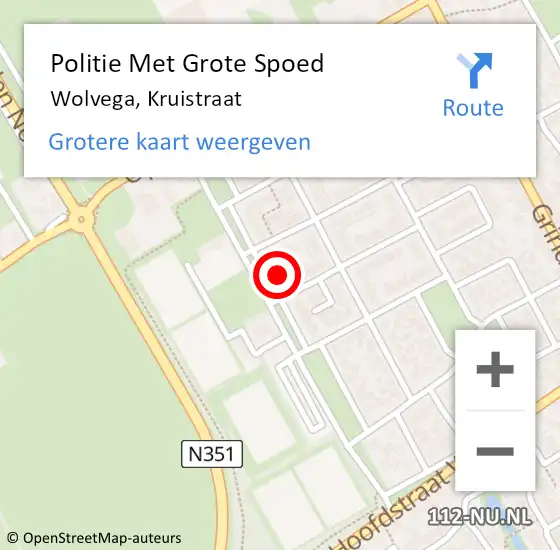 Locatie op kaart van de 112 melding: Politie Met Grote Spoed Naar Wolvega, Kruistraat op 17 november 2024 05:26