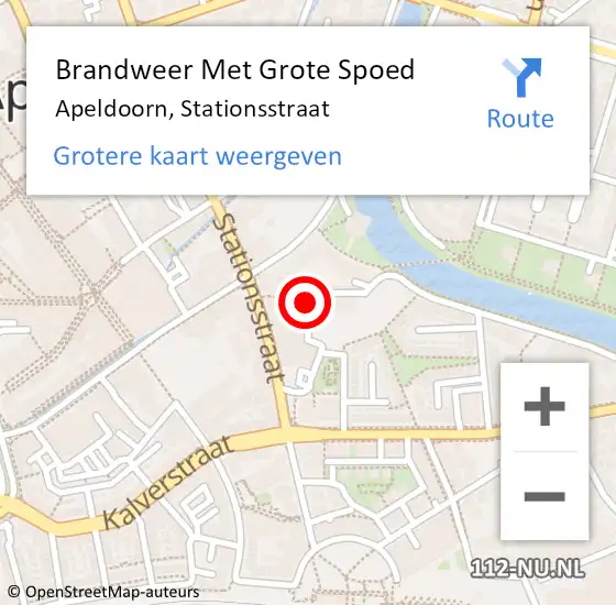 Locatie op kaart van de 112 melding: Brandweer Met Grote Spoed Naar Apeldoorn, Stationsstraat op 17 november 2024 05:54