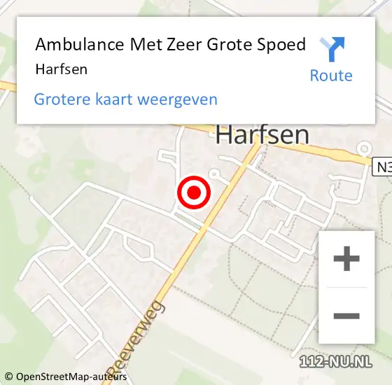 Locatie op kaart van de 112 melding: Ambulance Met Zeer Grote Spoed Naar Harfsen op 17 november 2024 06:30