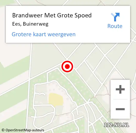 Locatie op kaart van de 112 melding: Brandweer Met Grote Spoed Naar Ees, Buinerweg op 17 november 2024 07:28