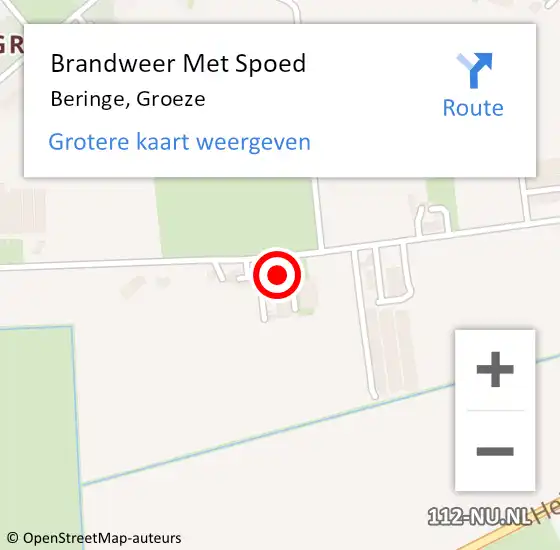 Locatie op kaart van de 112 melding: Brandweer Met Spoed Naar Beringe, Groeze op 17 november 2024 09:11