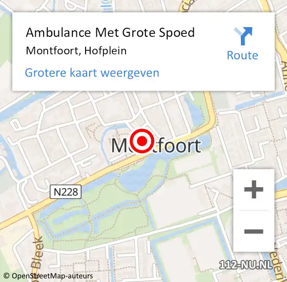 Locatie op kaart van de 112 melding: Ambulance Met Grote Spoed Naar Montfoort, Hofplein op 27 oktober 2014 10:43
