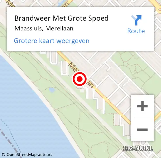 Locatie op kaart van de 112 melding: Brandweer Met Grote Spoed Naar Maassluis, Merellaan op 17 november 2024 09:55