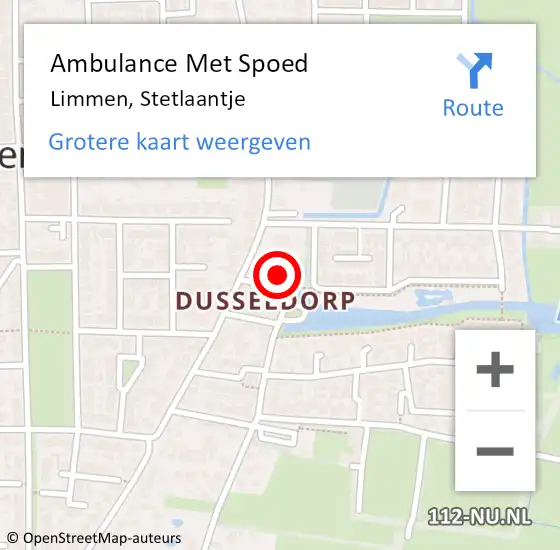 Locatie op kaart van de 112 melding: Ambulance Met Spoed Naar Limmen, Stetlaantje op 17 november 2024 09:56