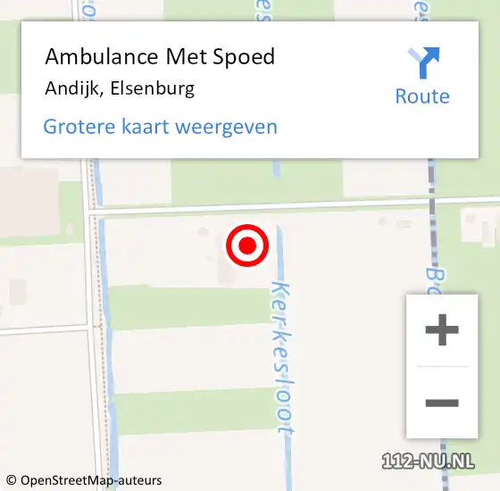 Locatie op kaart van de 112 melding: Ambulance Met Spoed Naar Andijk, Elsenburg op 17 november 2024 10:36