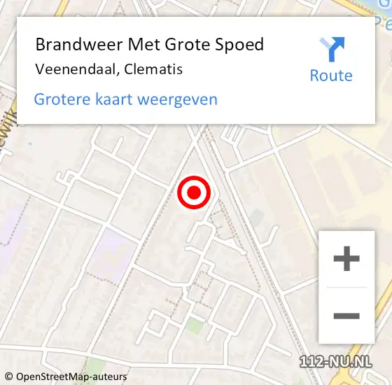 Locatie op kaart van de 112 melding: Brandweer Met Grote Spoed Naar Veenendaal, Clematis op 17 november 2024 10:48