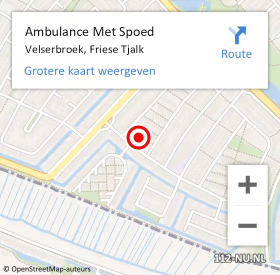 Locatie op kaart van de 112 melding: Ambulance Met Spoed Naar Velserbroek, Friese Tjalk op 17 november 2024 11:19