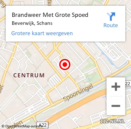 Locatie op kaart van de 112 melding: Brandweer Met Grote Spoed Naar Beverwijk, Schans op 17 november 2024 11:28