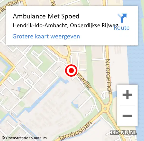 Locatie op kaart van de 112 melding: Ambulance Met Spoed Naar Hendrik-Ido-Ambacht, Onderdijkse Rijweg op 17 november 2024 11:52