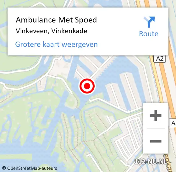 Locatie op kaart van de 112 melding: Ambulance Met Spoed Naar Vinkeveen, Vinkenkade op 17 november 2024 11:52