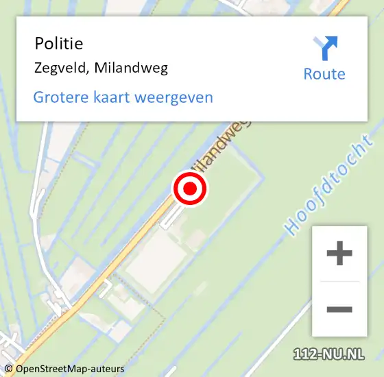 Locatie op kaart van de 112 melding: Politie Zegveld, Milandweg op 17 november 2024 12:55