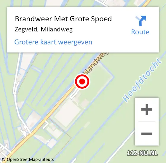 Locatie op kaart van de 112 melding: Brandweer Met Grote Spoed Naar Zegveld, Milandweg op 17 november 2024 13:06