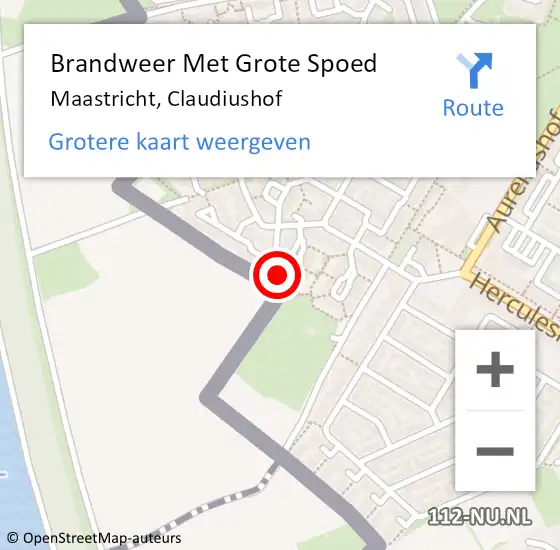 Locatie op kaart van de 112 melding: Brandweer Met Grote Spoed Naar Maastricht, Claudiushof op 17 november 2024 15:08