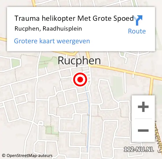 Locatie op kaart van de 112 melding: Trauma helikopter Met Grote Spoed Naar Rucphen, Raadhuisplein op 17 november 2024 15:34