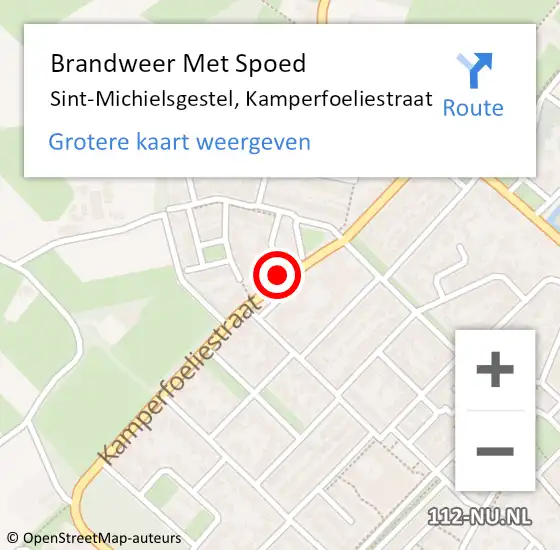 Locatie op kaart van de 112 melding: Brandweer Met Spoed Naar Sint-Michielsgestel, Kamperfoeliestraat op 17 november 2024 15:47