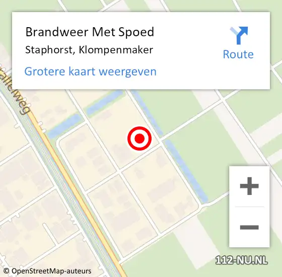 Locatie op kaart van de 112 melding: Brandweer Met Spoed Naar Staphorst, Klompenmaker op 17 november 2024 16:15