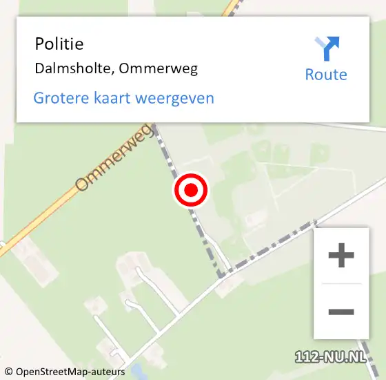 Locatie op kaart van de 112 melding: Politie Dalmsholte, Ommerweg op 17 november 2024 16:25