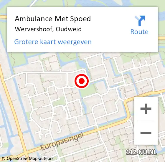 Locatie op kaart van de 112 melding: Ambulance Met Spoed Naar Wervershoof, Oudweid op 17 november 2024 16:30