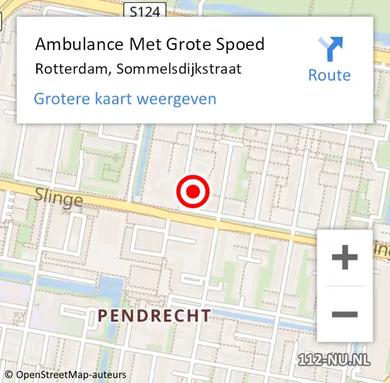 Locatie op kaart van de 112 melding: Ambulance Met Grote Spoed Naar Rotterdam, Sommelsdijkstraat op 17 november 2024 17:01